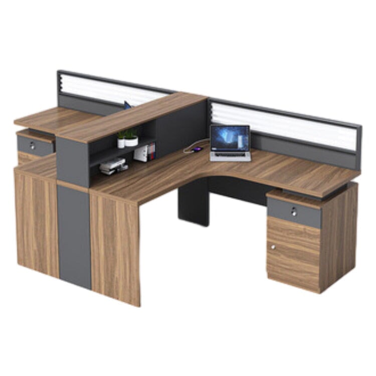 Office desk, office desk, work desk, with top panel, with wiring hole, with lock, with side cabinet OD-A15