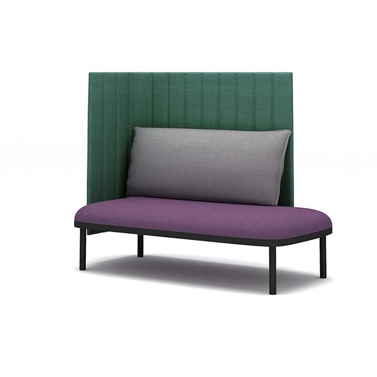 Reception sofa Office sofa Panel sofa Fabric upholstery Panel included Steel legs High density urethane foam Simple modern Blue Customizable OS-A9