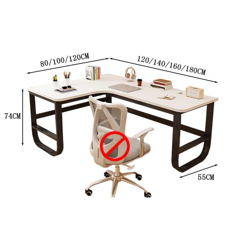Desk Work Desk L-shaped Desk Steel Frame Plastic Parts Melamine Veneer Wide Leg Space L-shaped Legs CD-A5 