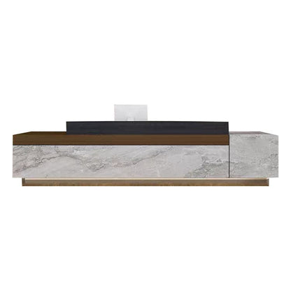 Reception counter, reception desk, entrance reception, cash register, counter, office reception, excellent storage capacity, marble pattern, bicolor, RD-A28 