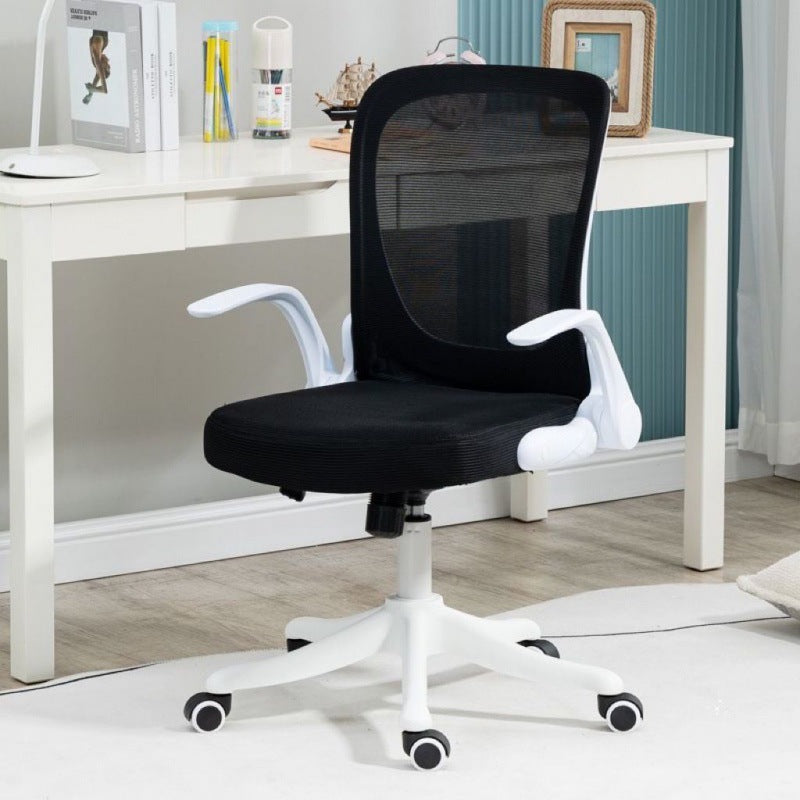 Office chair, space-saving, foldable, S-curve, flip-up style, mesh fabric, urethane foam, OC-A14 