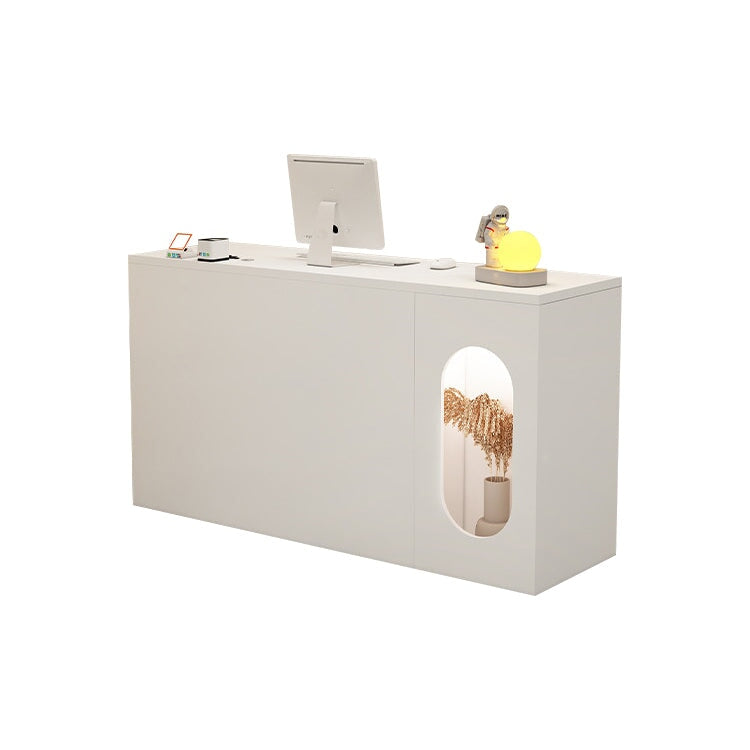 Reception counter, reception desk, cash register, simple and modern, heavy duty, durable, side cabinet, classified storage, white, brown, customizable, RD-A10 