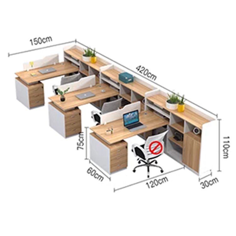 Office desk, office desk, work desk, with side cabinet, lock, silent sliding rails, wiring hole, top panel OD-A14 