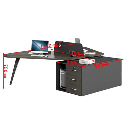 Office Desk, Computer Desk, Office Desk, Work Desk, Side Cabinet, Steel Legs, Drawer, PC Storage, White, Customizable OD-A12