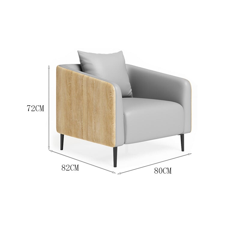 Sofa Office Sofa Reception Sofa Synthetic Leather Fabric Natural Wood Frame High Density Urethane Foam Steel Legs Black Light Customizable OS-A10 