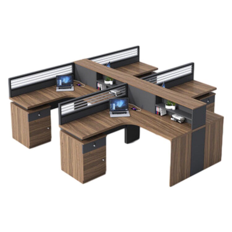 Office desk, office desk, work desk, with top panel, with wiring hole, with lock, with side cabinet OD-A15