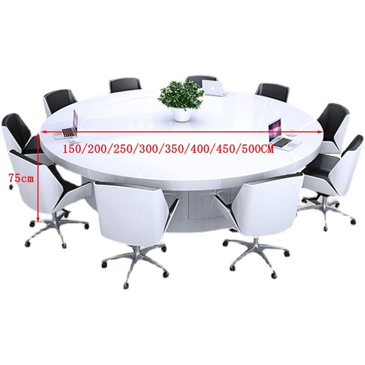 Round table for conferences, meeting tables, round tables, baked varnish coating, solid, sturdy, storage space, lock included, white, customizable, MT-A5