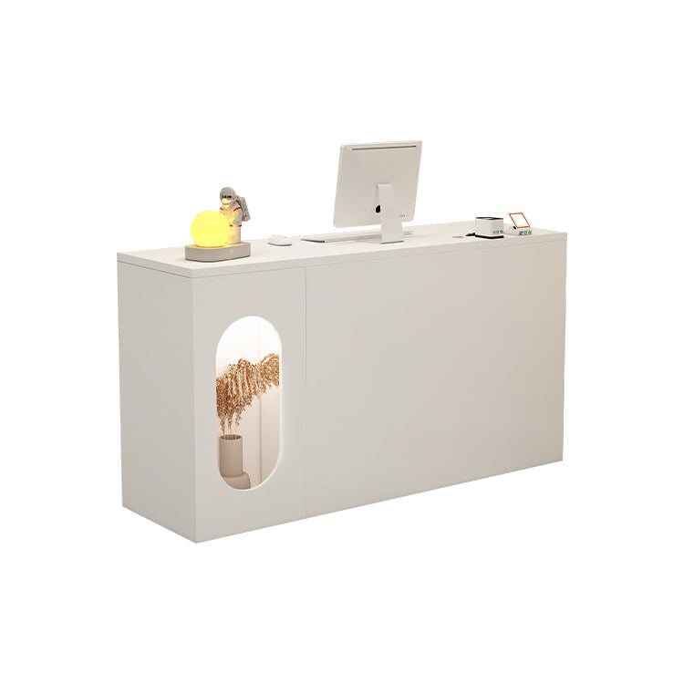 Reception counter, reception desk, cash register, simple and modern, heavy duty, durable, side cabinet, classified storage, white, brown, customizable, RD-A10 