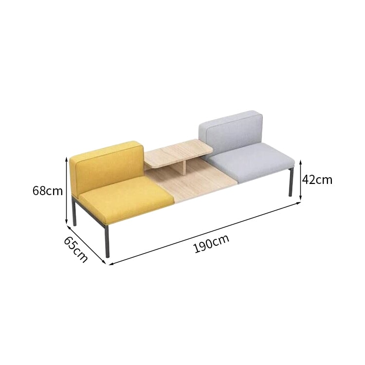 Reception set sofa table reception use polyester fabric free layout steel frame urethane foam simple yellow customizable OS-A6 