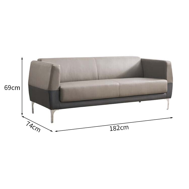 Reception sofa, living room sofa, leather sofa, reception set, wood grain, PVC leather fabric, high density urethane foam, natural wood frame, wide top, stainless steel, simple modern, black, brown, OS-A1