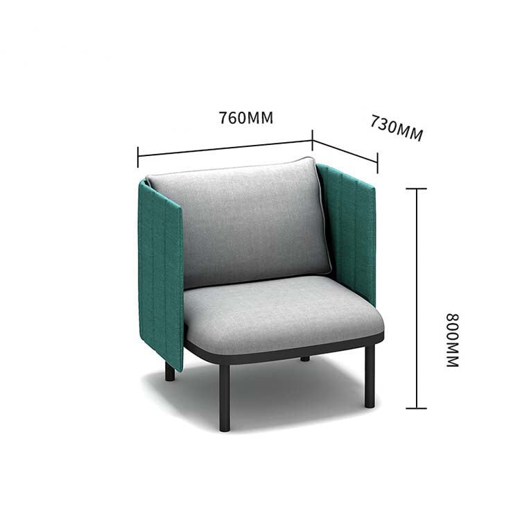 応接ソファー　オフィスソファー　パネルソファー　ファブリック張地　パネル付き　スチール脚　高密度ウレタンフォーム　シンプルモダン　ブルー　カスタマイズ可能　OS-A9