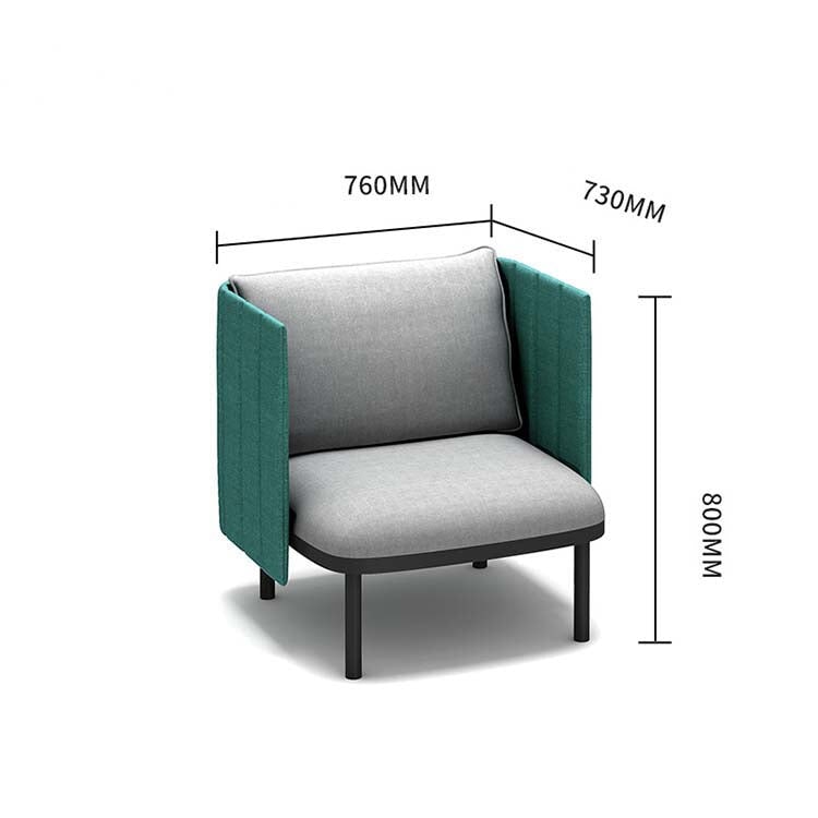 Reception sofa Office sofa Panel sofa Fabric upholstery Panel included Steel legs High density urethane foam Simple modern Blue Customizable OS-A9