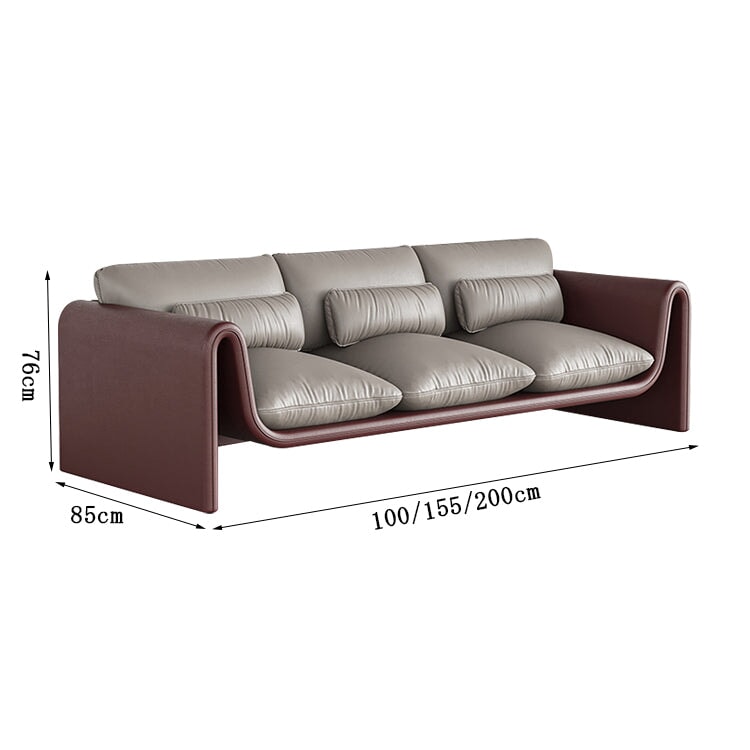 Designer indoor sofa, living room sofa, pine wood, PP cotton, simple, cushion, silicone leather, spacious, 1-seater, 2-seater, 3-seater, customizable, OS-A18 