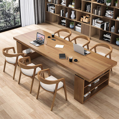 Conference table, conference desk, meeting table, work desk, office desk, long desk, bench, side rack, suitable for multiple people, wood grain, customizable, MT-A34