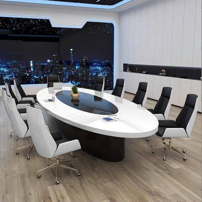 Mirror finish, thick board, two-tone, R-finish, wiring box, conference table, meeting table, solid feel, stylish, luxurious, white, black, MT-A17