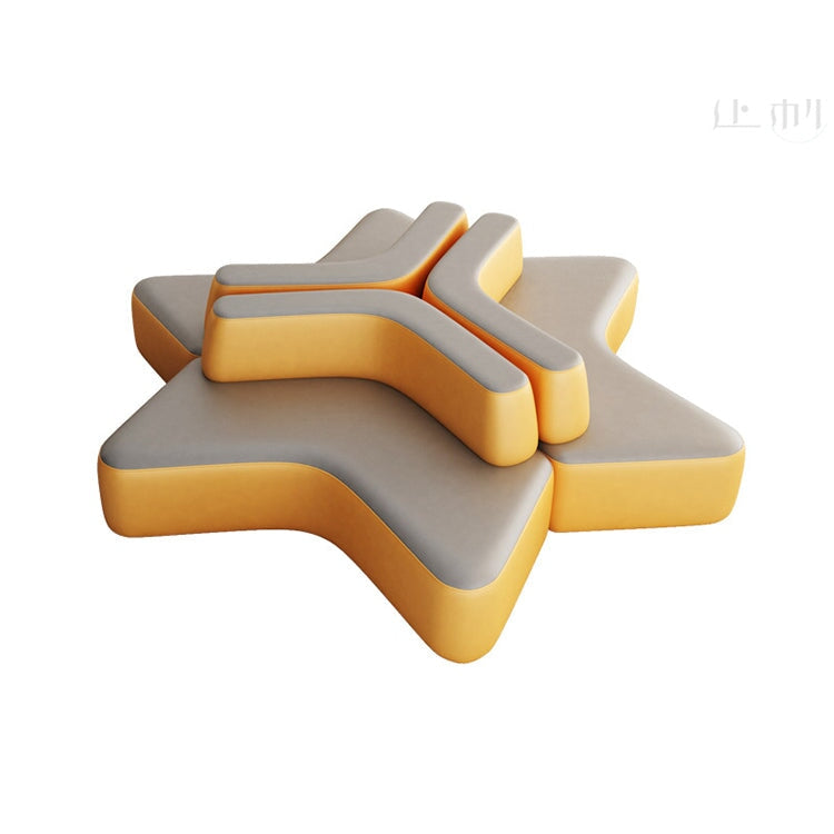 Reception sofa, reception sofa, waiting room sofa, break room sofa, two-tone design, PVC leather, natural wood frame, high-density urethane foam, freely rearrangeable, simple and modern, yellow, customizable OS-A8