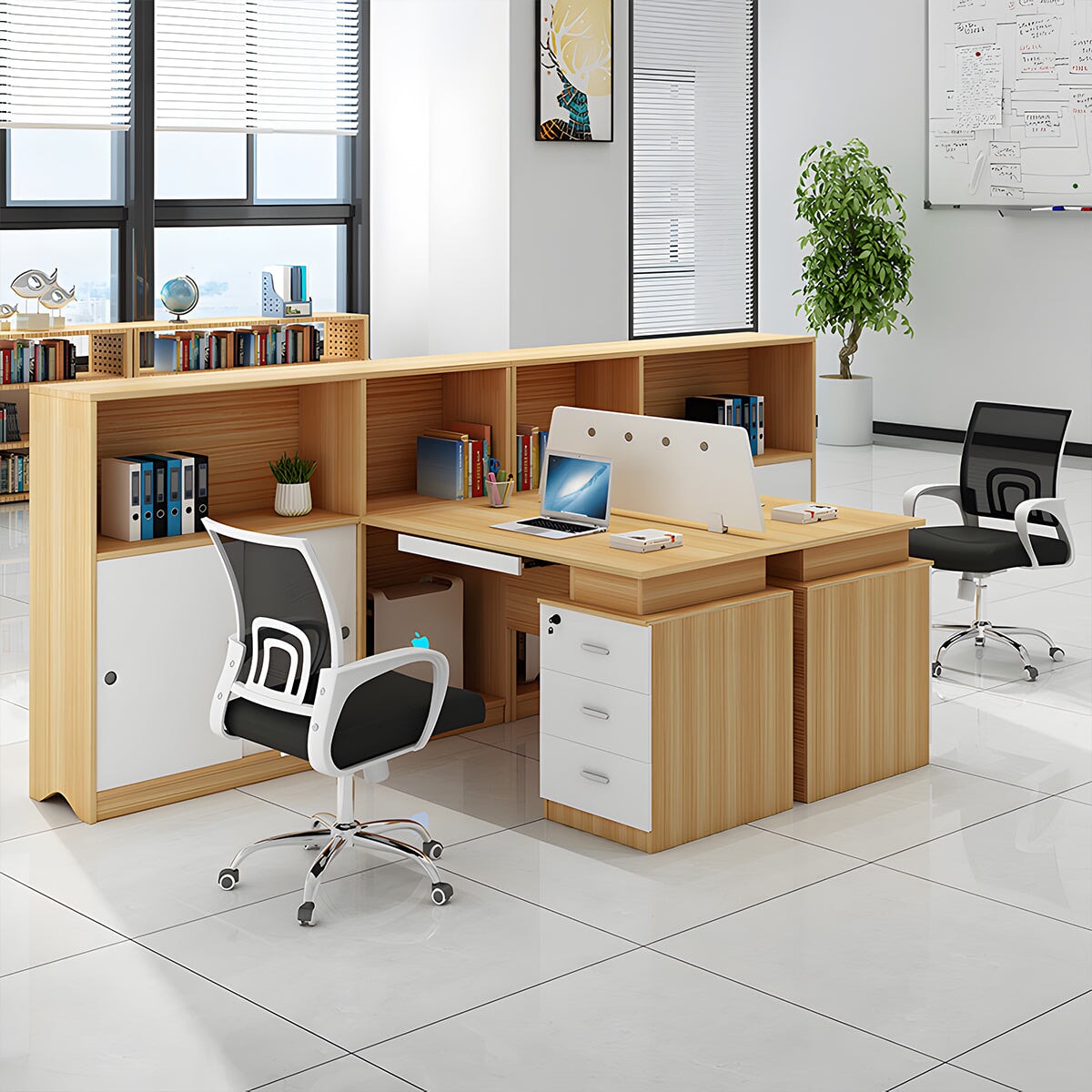 Office desk, shelf, free address desk, with cabinet, storage desk, desk, office desk OD-A6 