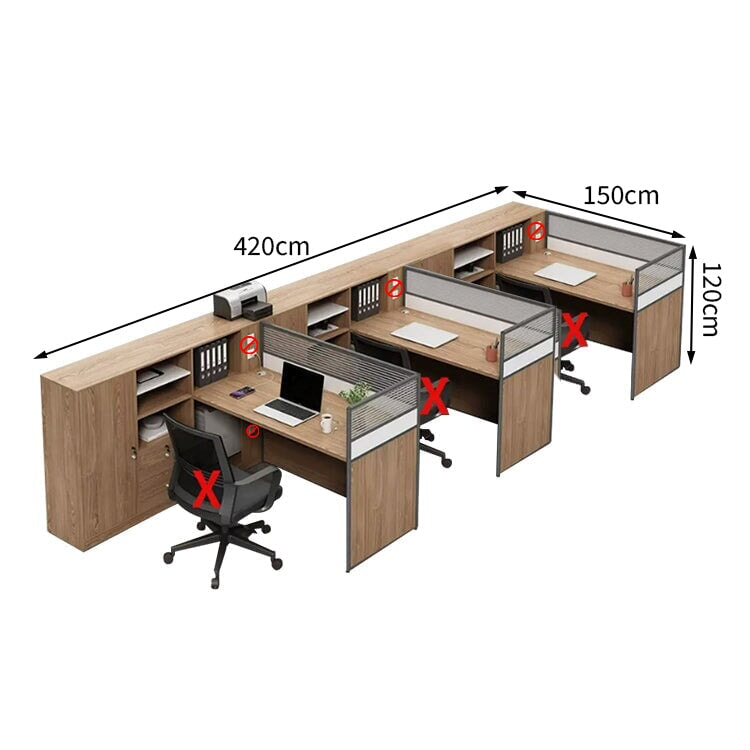 Office Desk Storage Work Table Office Desk Wood Grain Drawer with Lock PC Storage Tray Side Cabinet Simple White Customizable BGZ-M-127 