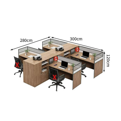 Office Desk Storage Work Table Office Desk Wood Grain Drawer with Lock PC Storage Tray Side Cabinet Simple White Customizable BGZ-M-127 