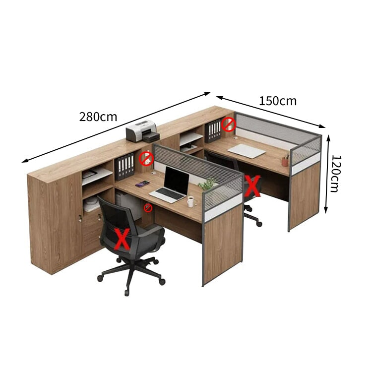 Office Desk Storage Work Table Office Desk Wood Grain Drawer with Lock PC Storage Tray Side Cabinet Simple White Customizable BGZ-M-127 