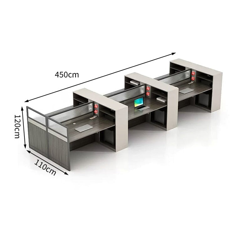 Office desk, computer desk, clerical desk, with wiring holes, combination lock, panel legs, storage with door, simple, gray, customizable, BGZ-M-137 