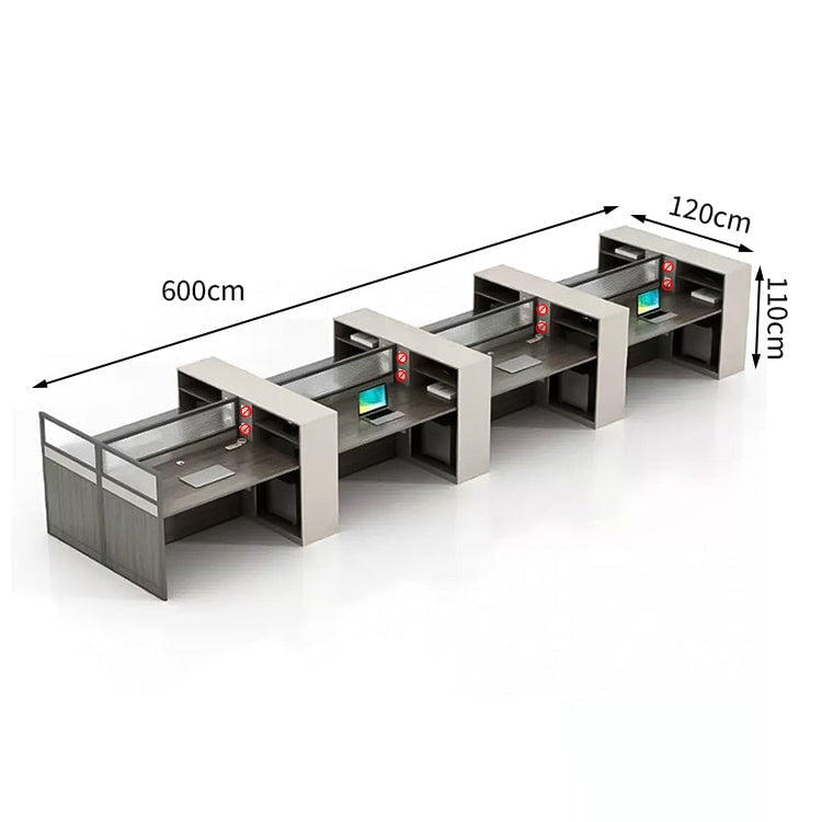 Office desk, computer desk, clerical desk, with wiring holes, combination lock, panel legs, storage with door, simple, gray, customizable, BGZ-M-137 