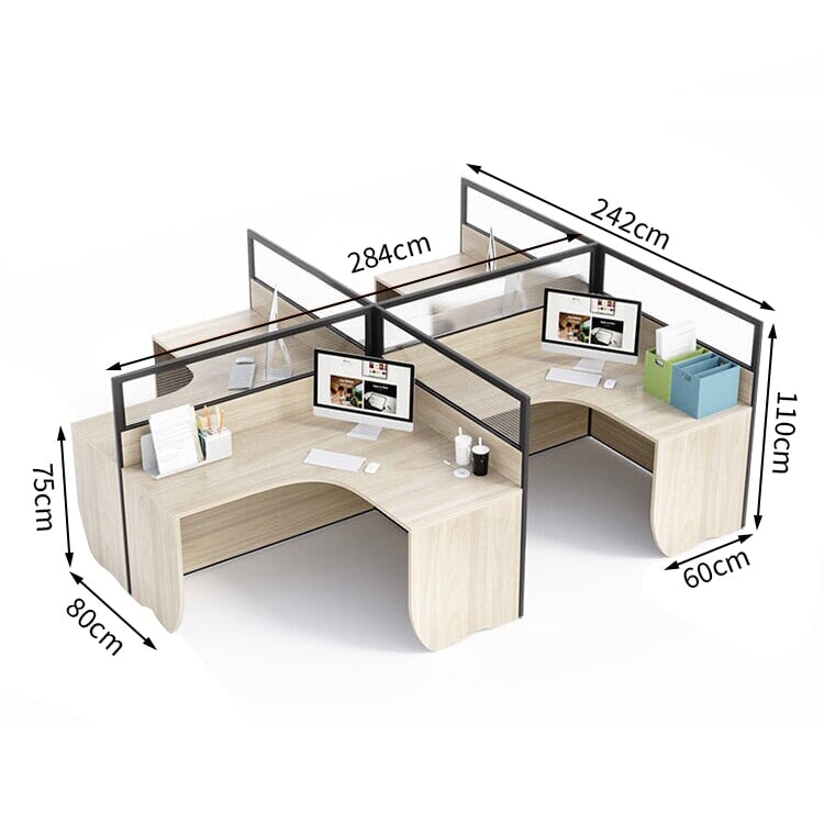 Office desk, stylish, natural taste, melamine laminate, tabletop partition, wiring hole, simple design, natural, customizable, OD-A27 