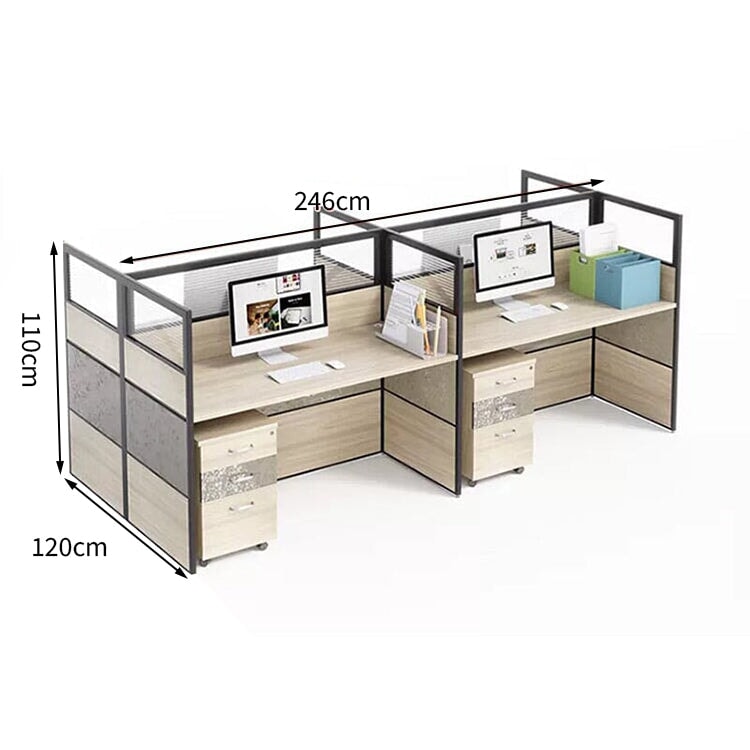 Office desk, stylish, natural taste, melamine laminate, tabletop partition, wiring hole, simple design, natural, customizable, OD-A27 