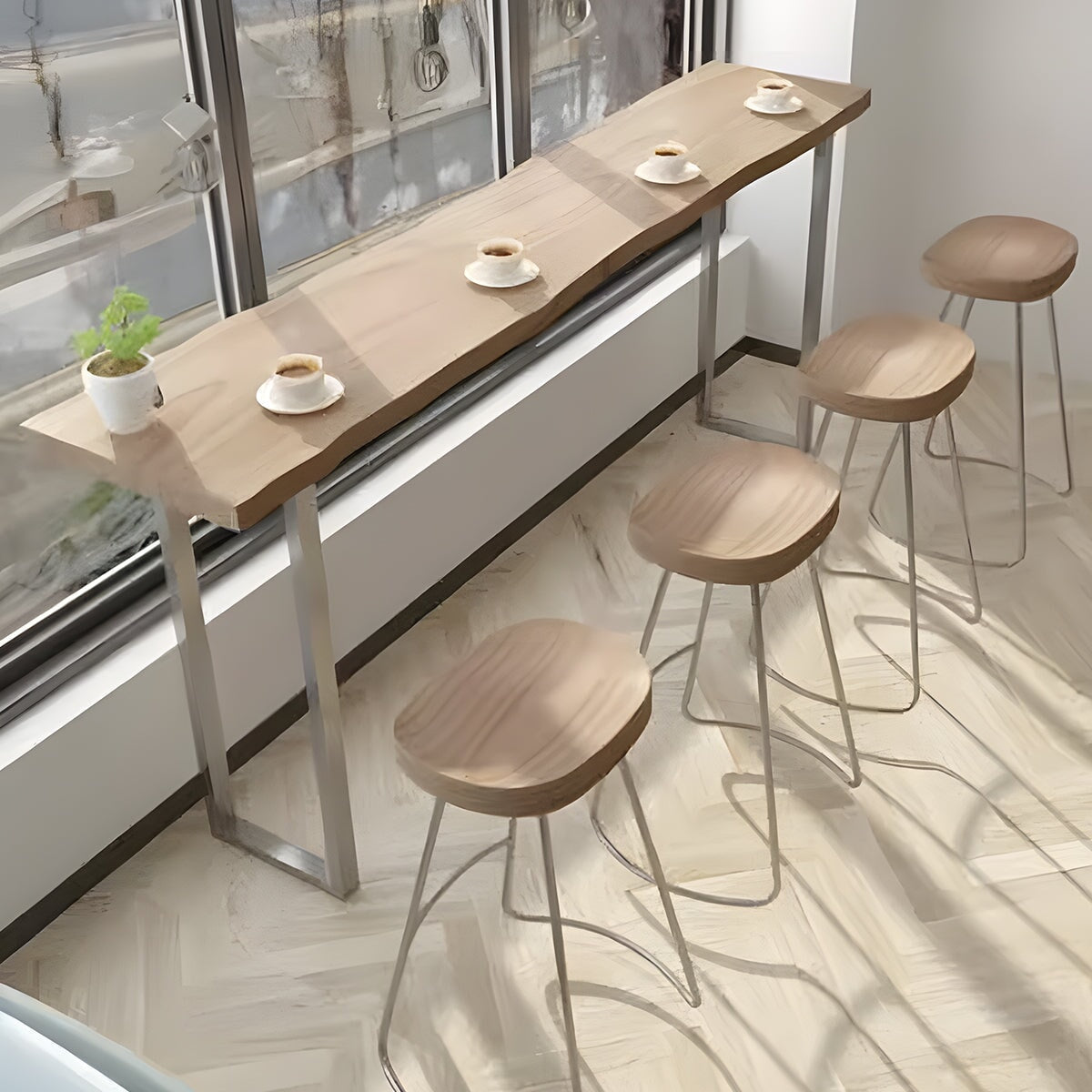 テーブル　バーテーブル　カフェテーブル　応接セット　ニュージーパイン　木目調　焼付塗装　エコ素材　シンプルモダン　ナチュラル　カスタマイズ可能　BT-A3