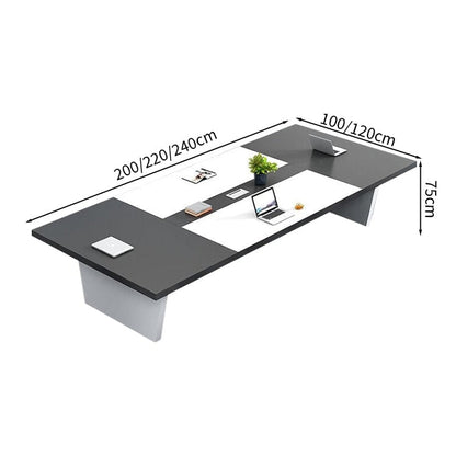 会議用テーブル　会議用デスク　ミーティングテーブル大型　台形脚　エコ板材　耐久性　オフィスデスク　メタルグレー　カスタマイズ可能　MT-A30