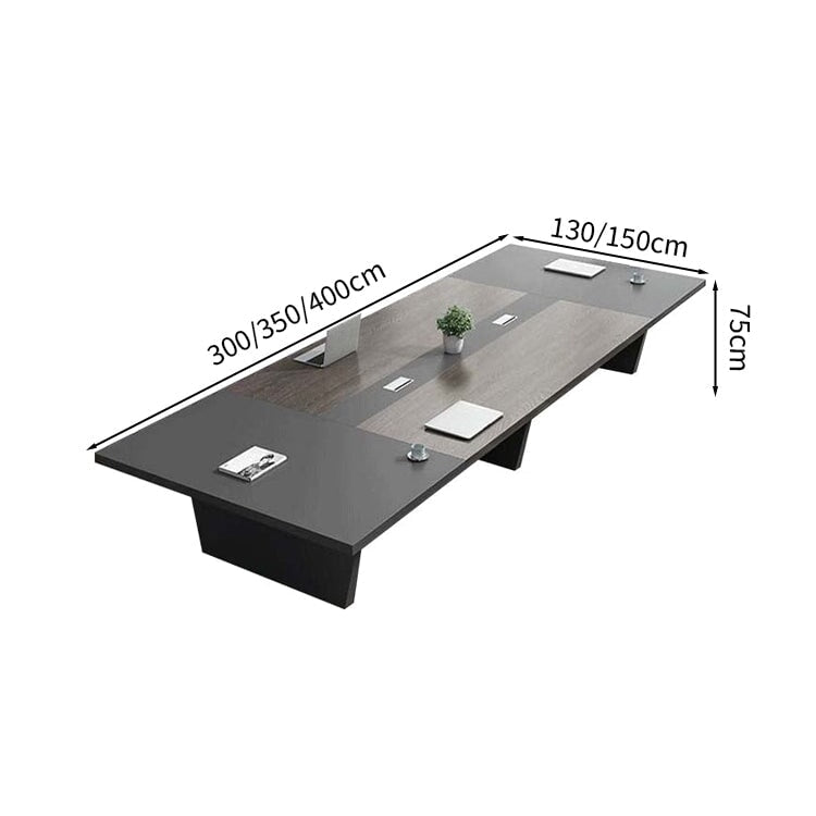 Conference Table Conference Desk Large Meeting Table Trapezoidal Legs Eco Board Durable Office Desk Metal Gray Customizable MT-A30