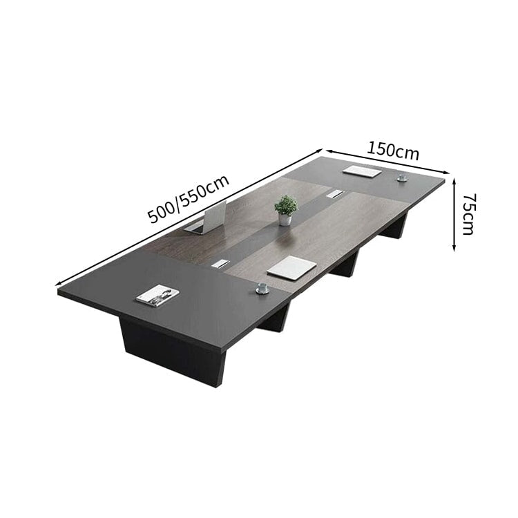 Conference Table Conference Desk Large Meeting Table Trapezoidal Legs Eco Board Durable Office Desk Metal Gray Customizable MT-A30