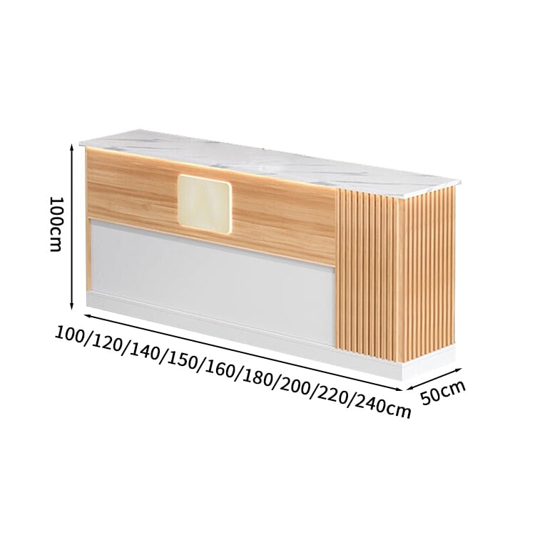 Cafe reception counter, reception desk, entrance reception, for stores, for entertaining, wood grain, with lock, with drawer, L-shaped, simple, white, customizable, RD-A15