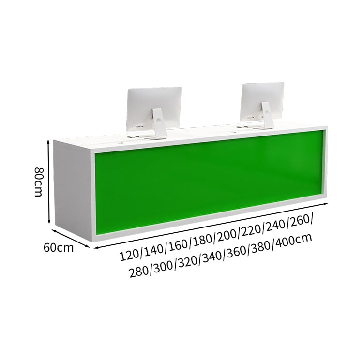 Reception counter Entrance Office reception With front panel With cylinder lock With wiring hole With drawer Simple White Customizable JDT-M-121 