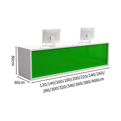 Reception counter Entrance Office reception With front panel With cylinder lock With wiring hole With drawer Simple White Customizable JDT-M-121 