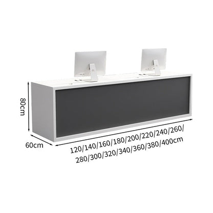 Reception counter Entrance Office reception With front panel With cylinder lock With wiring hole With drawer Simple White Customizable JDT-M-121 