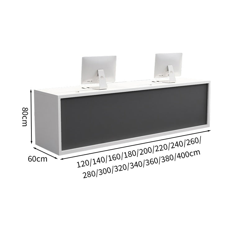Reception counter Entrance Office reception With front panel With cylinder lock With wiring hole With drawer Simple White Customizable RD-A51 