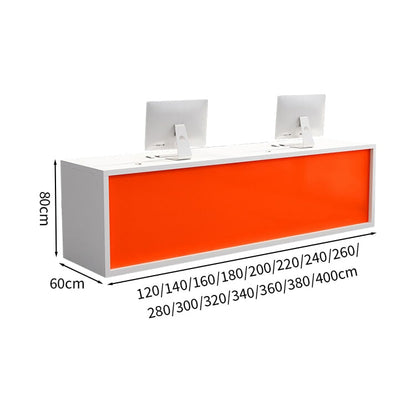 Reception counter Entrance Office reception With front panel With cylinder lock With wiring hole With drawer Simple White Customizable JDT-M-121 