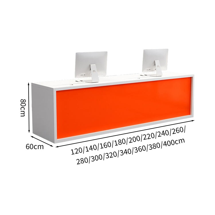 Reception counter Entrance Office reception With front panel With cylinder lock With wiring hole With drawer Simple White Customizable RD-A51 