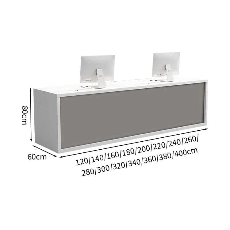 Reception counter Entrance Office reception With front panel With cylinder lock With wiring hole With drawer Simple White Customizable RD-A51 