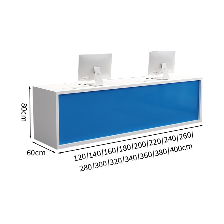 Reception counter Entrance Office reception With front panel With cylinder lock With wiring hole With drawer Simple White Customizable RD-A51 
