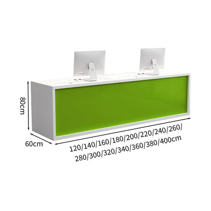 Reception counter Entrance Office reception With front panel With cylinder lock With wiring hole With drawer Simple White Customizable JDT-M-121 