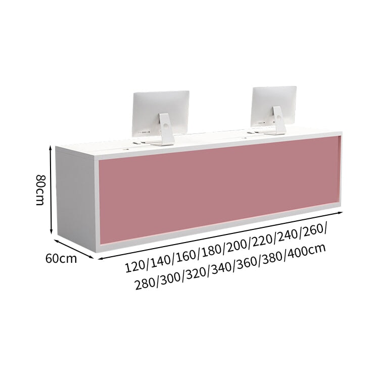 Reception counter Entrance Office reception With front panel With cylinder lock With wiring hole With drawer Simple White Customizable JDT-M-121 