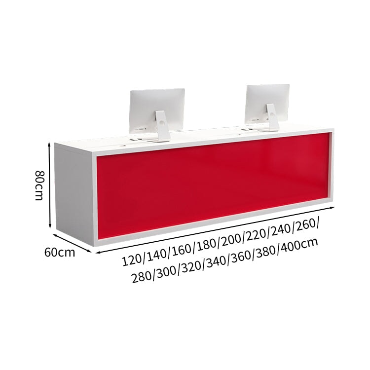 Reception counter Entrance Office reception With front panel With cylinder lock With wiring hole With drawer Simple White Customizable RD-A51 