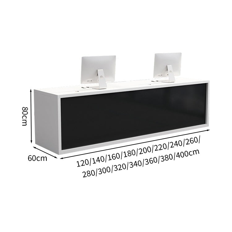 Reception counter Entrance Office reception With front panel With cylinder lock With wiring hole With drawer Simple White Customizable RD-A51 