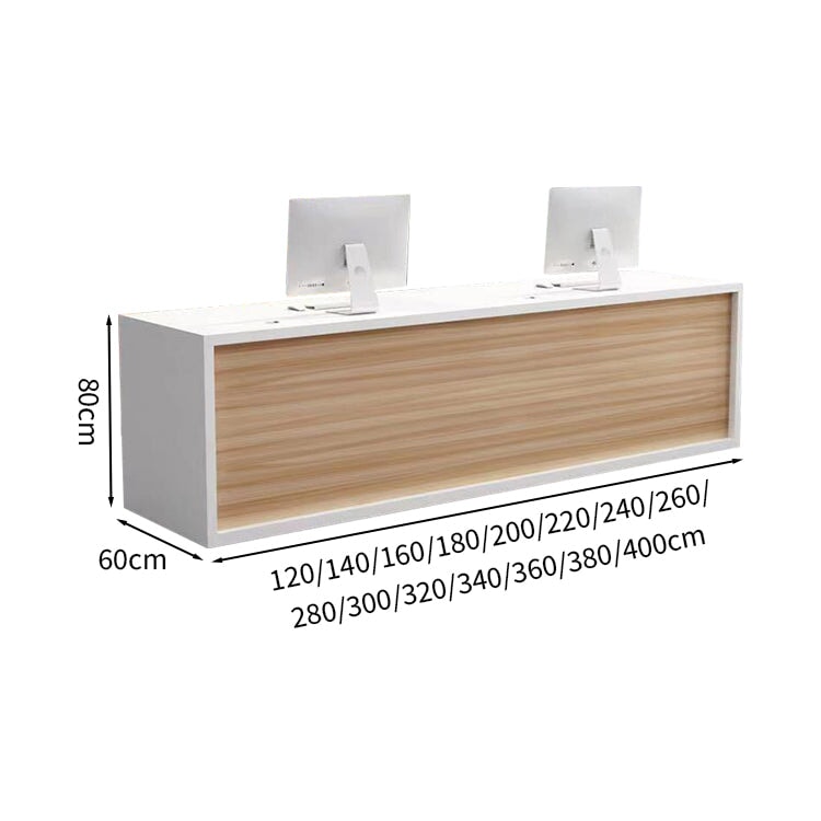 Reception counter Entrance Office reception With front panel With cylinder lock With wiring hole With drawer Simple White Customizable RD-A51 