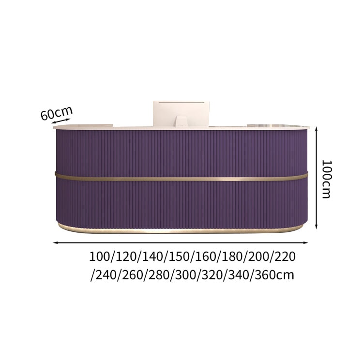 Entrance reception desk, cash register, louver-like decoration, baked varnish coating, logo can be added, long-lasting, casual, khaki, customizable, RD-A57 