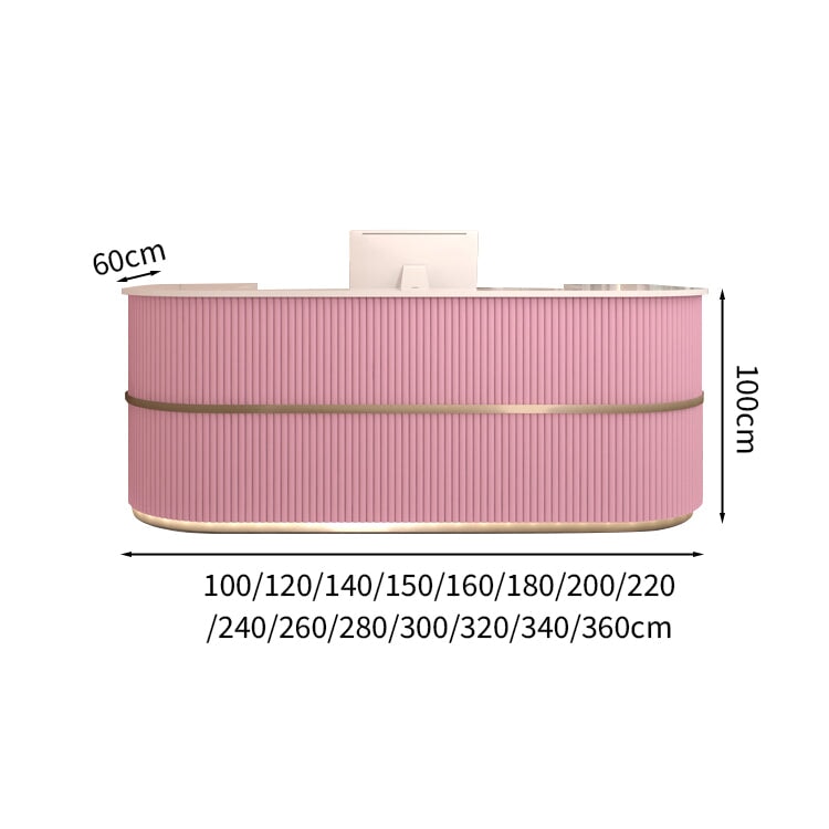 Entrance reception desk, cash register, louver-like decoration, baked varnish coating, logo can be added, long-lasting, casual, khaki, customizable, RD-A57 