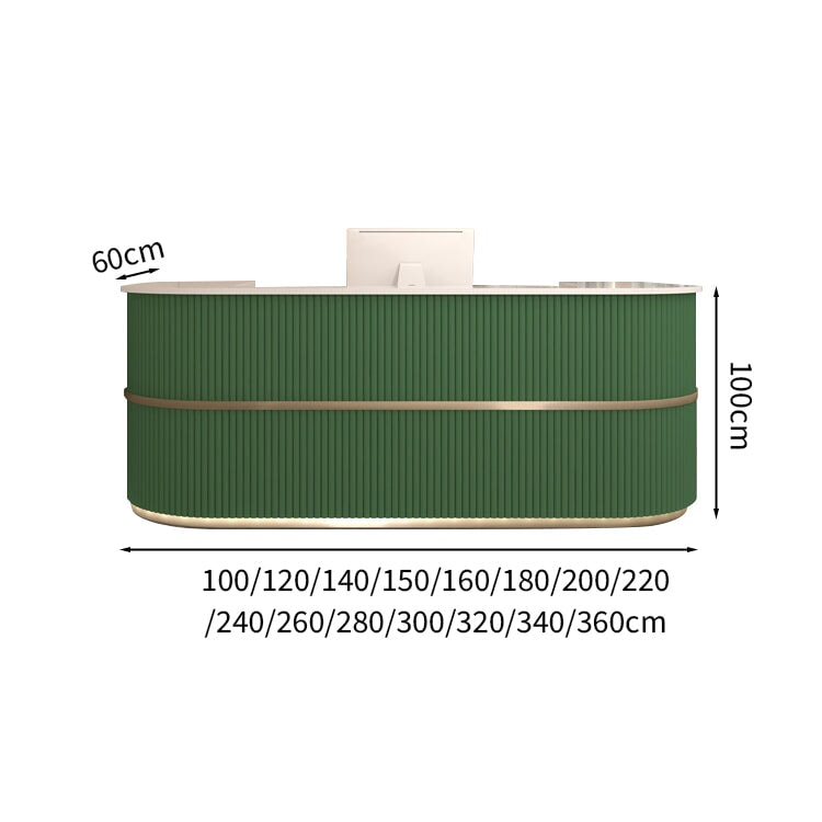 Entrance reception desk, cash register, louver-like decoration, baked varnish coating, logo can be added, long-lasting, casual, khaki, customizable, RD-A57 