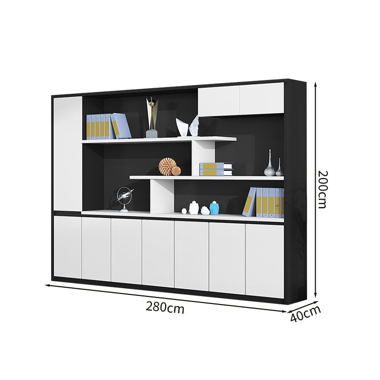 Executive Desk, Stylish, Executive Desk, President Desk, Simple and Modern, Side Cabinet, Melamine Veneer, PC Vent, Wiring Box, Classified Storage, White, Customizable, LBZ-M025 